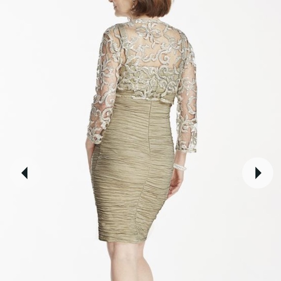 CACHET short taffeta dress with 3/4 sleeve sequin bolero size 14 NWT! - Picture 4 of 17